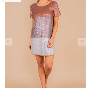 Rose gold and Silver sequin dress